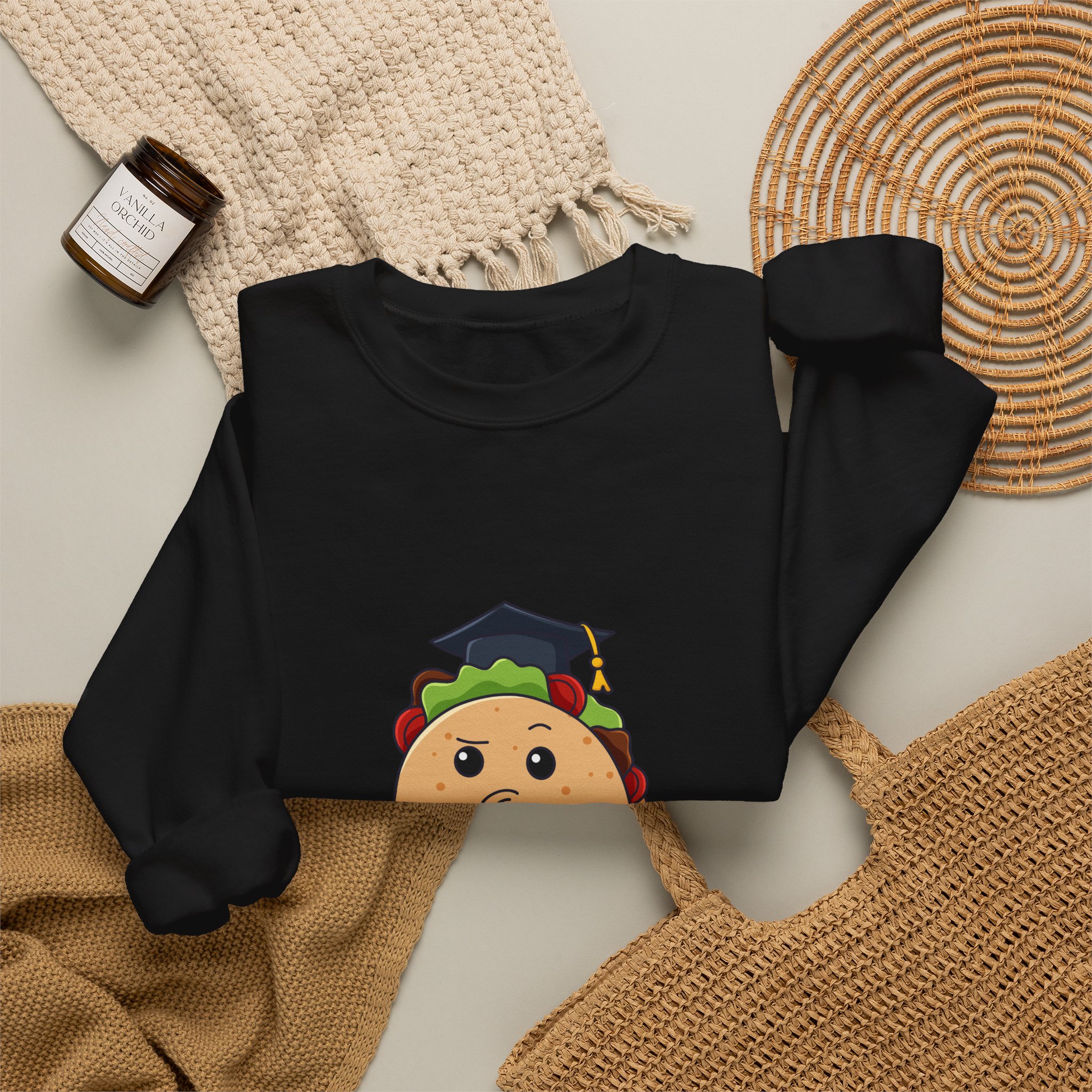 Graduation Taco Crewneck Sweatshirt – Cute Grad Taco Graphic - Image 8