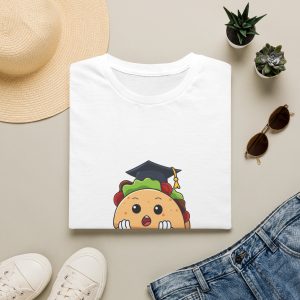 Graduation Taco T-Shirt — Cute Taco with Graduation Cap Shirt for Grad Celebrations