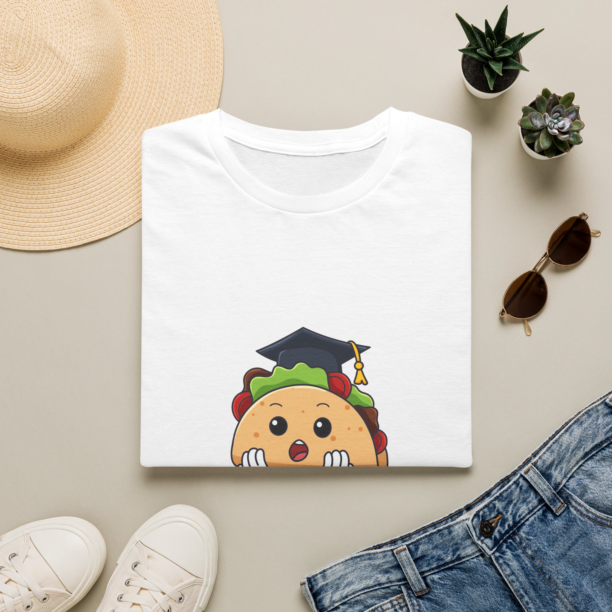 Graduation Taco T-Shirt — Cute Taco with Graduation Cap Shirt for Grad Celebrations